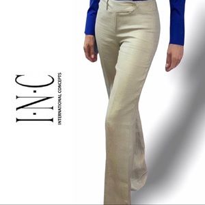 INC linen gold sheen slacks Size 4